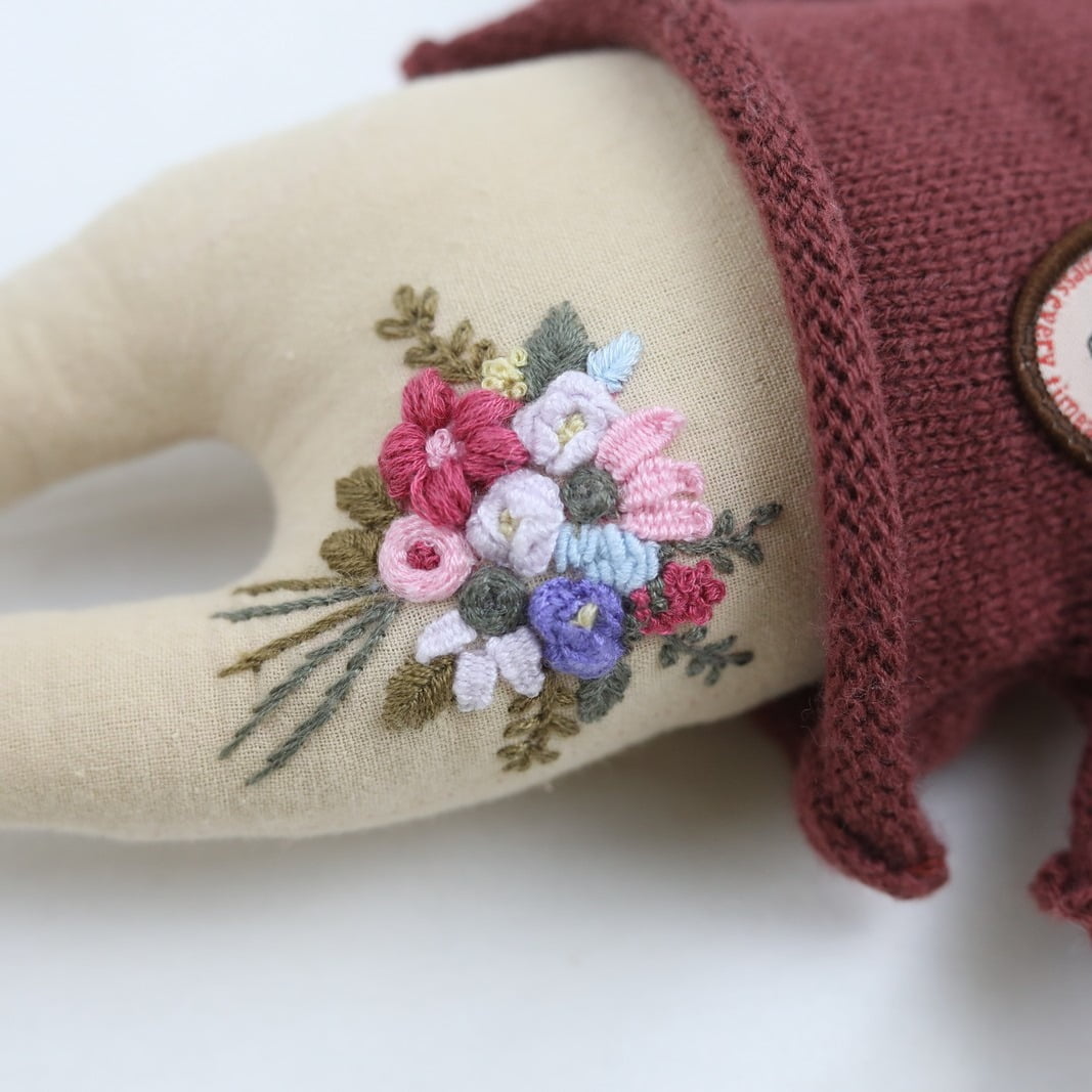 Macro shot of hand embroidery on premium fabric